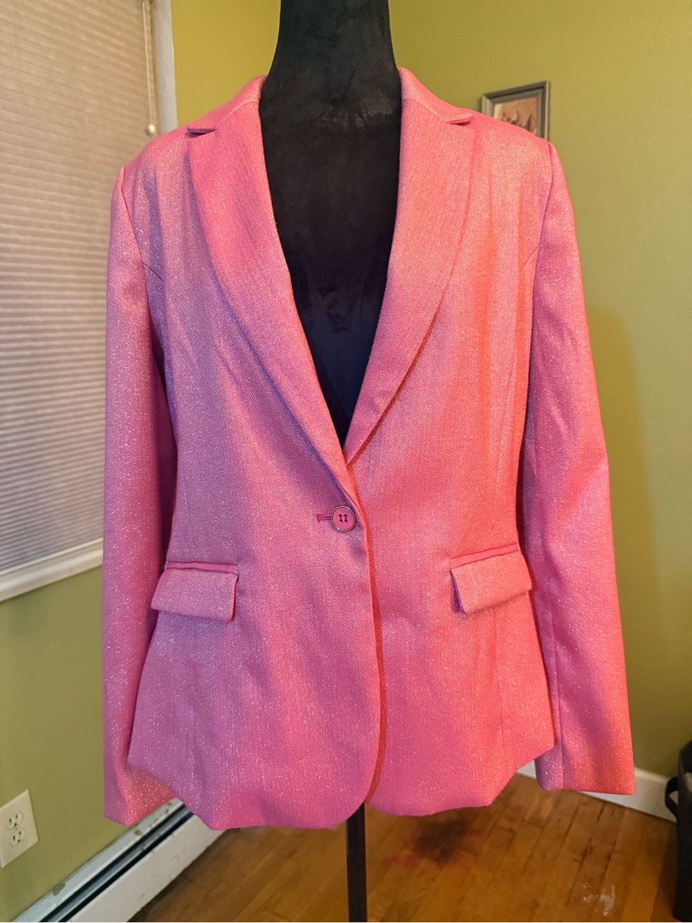 Liz Claiborne Metallic Pink Single-Button Blazer